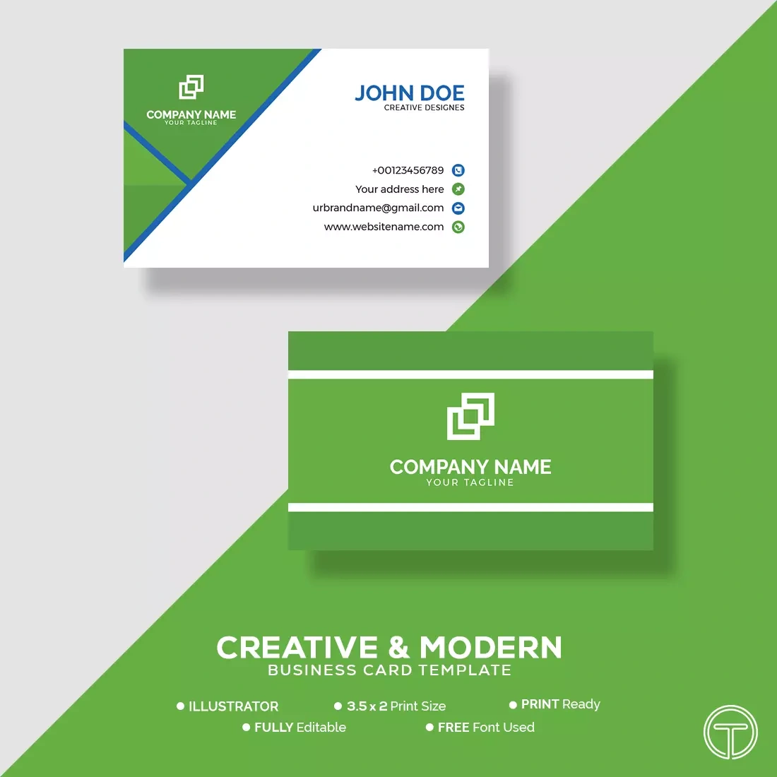 Modern Mixed Visiting Card Template Bundle – Professional & Editable Business Card Design (Digital Download)