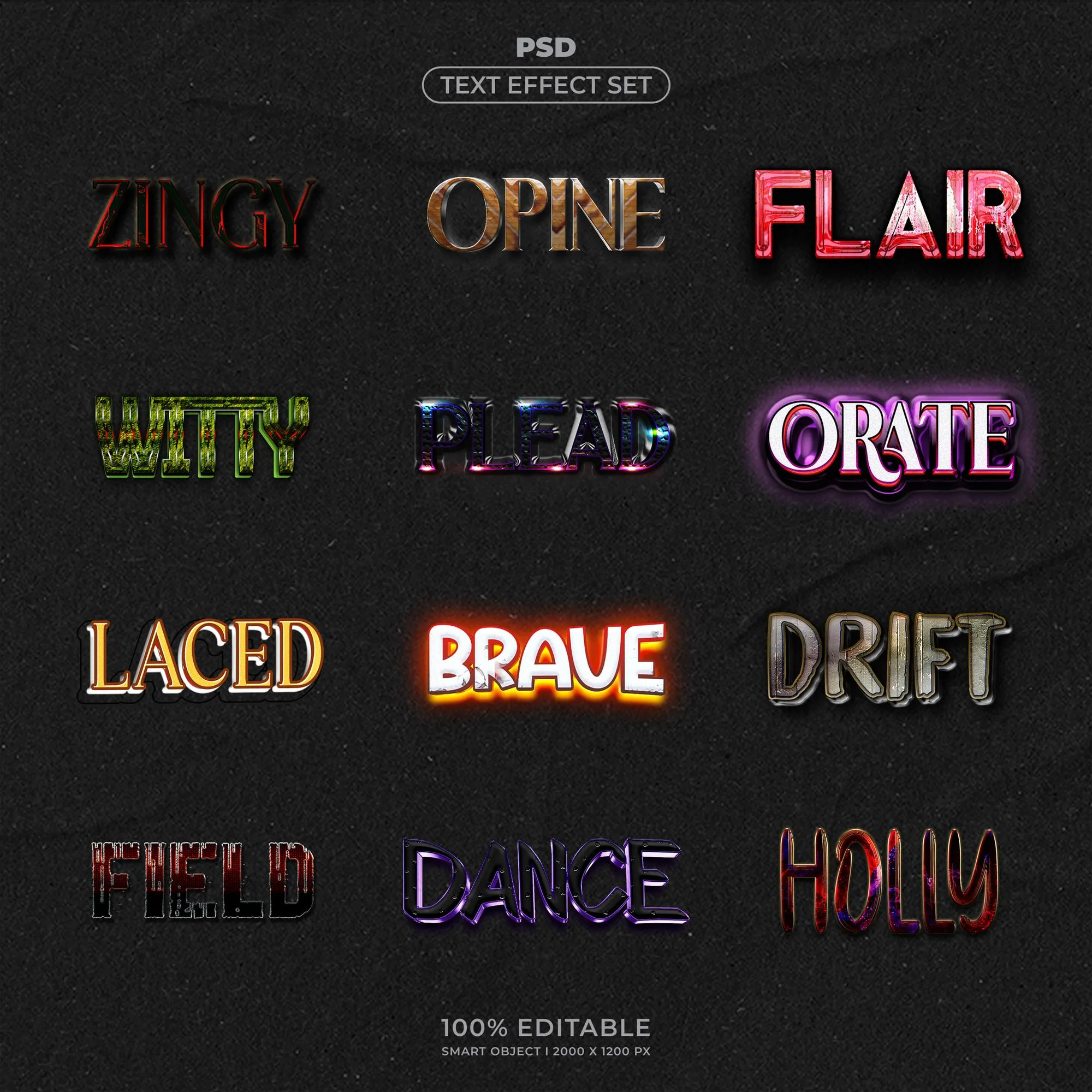 18 Premium Text Effects Bundle – Instant Digital Download for Stunning Typography & Logo Designs