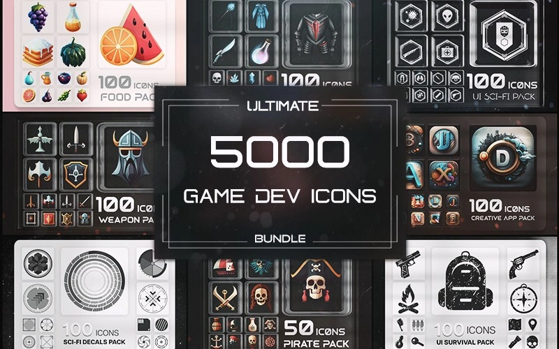 Ultimate Icon Design Bundle: 5,000+ Premium Vector Icons & UI Assets – Instant Digital Download Template Pack