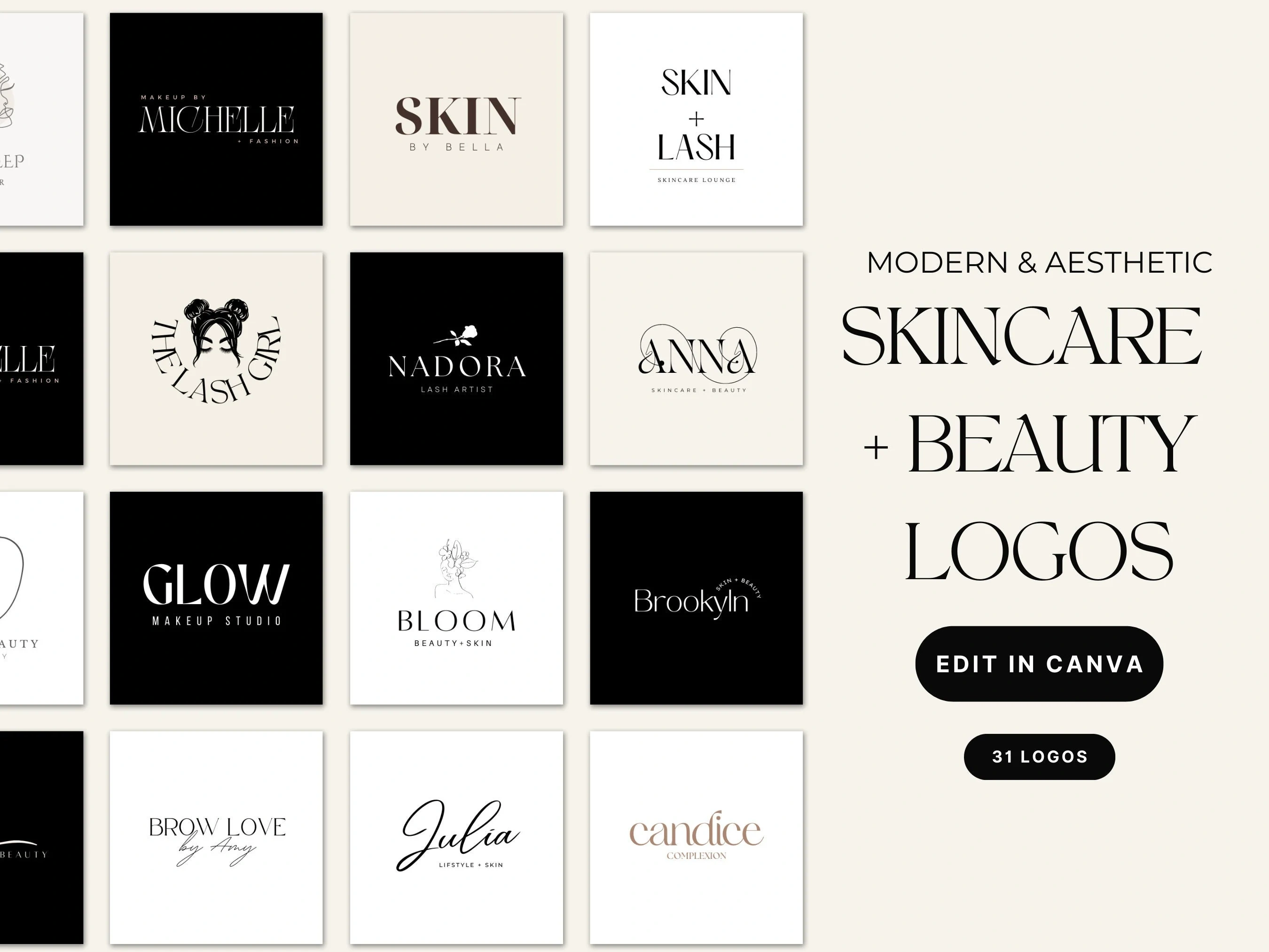 Ultimate Beauty & Cosmetic Branding Bundle – Premium Canva Templates for Skincare & Makeup Artists (Digital Download)