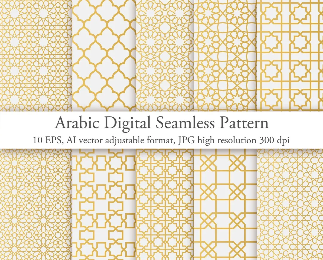 Arabesque Vector Bundle: 50+ Premium Ornamental Patterns & Geometric Design Assets – Instant Digital Download for Elegant Branding & Decor