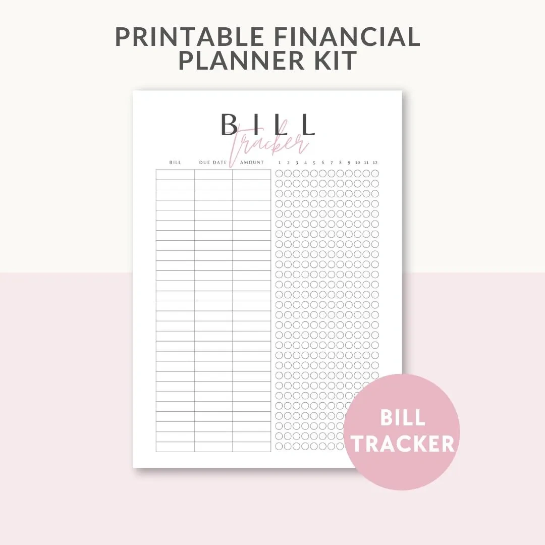 Ultimate Bill Tracker Bundle: Digital Budget Planner & Expense Organizer Template – Simplify Your Finances & Save Money Instantly