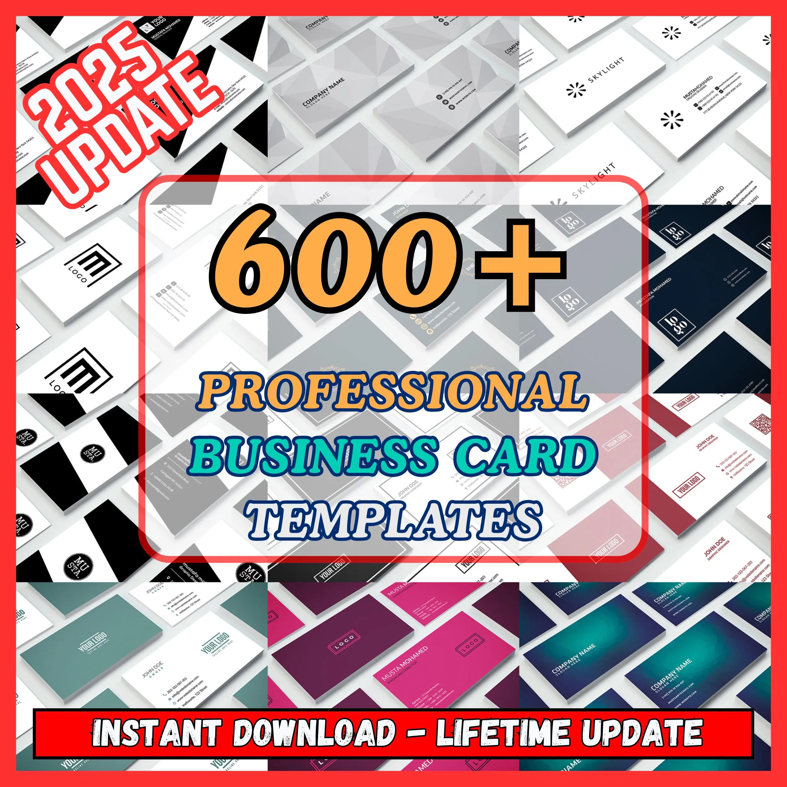 600+ Ultimate Business Card Templates Bundle – Professional Editable Designs for Canva & Photoshop | Instant Digital Download