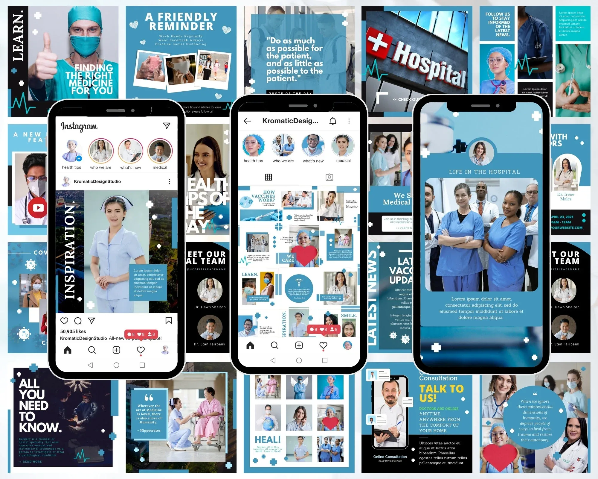 Infinit Pharmacy Branding Kit: Professional Medical Logo, Social Media & Stationery Template Bundle – Instant Digital Download