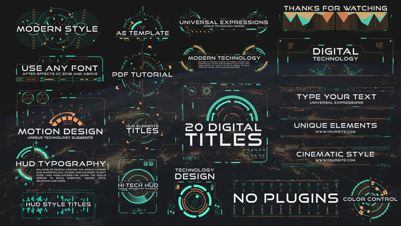 HUD 2.0 After Effects Template Bundle: Professional Sci-Fi Motion Graphics & UI Elements (Digital Download)