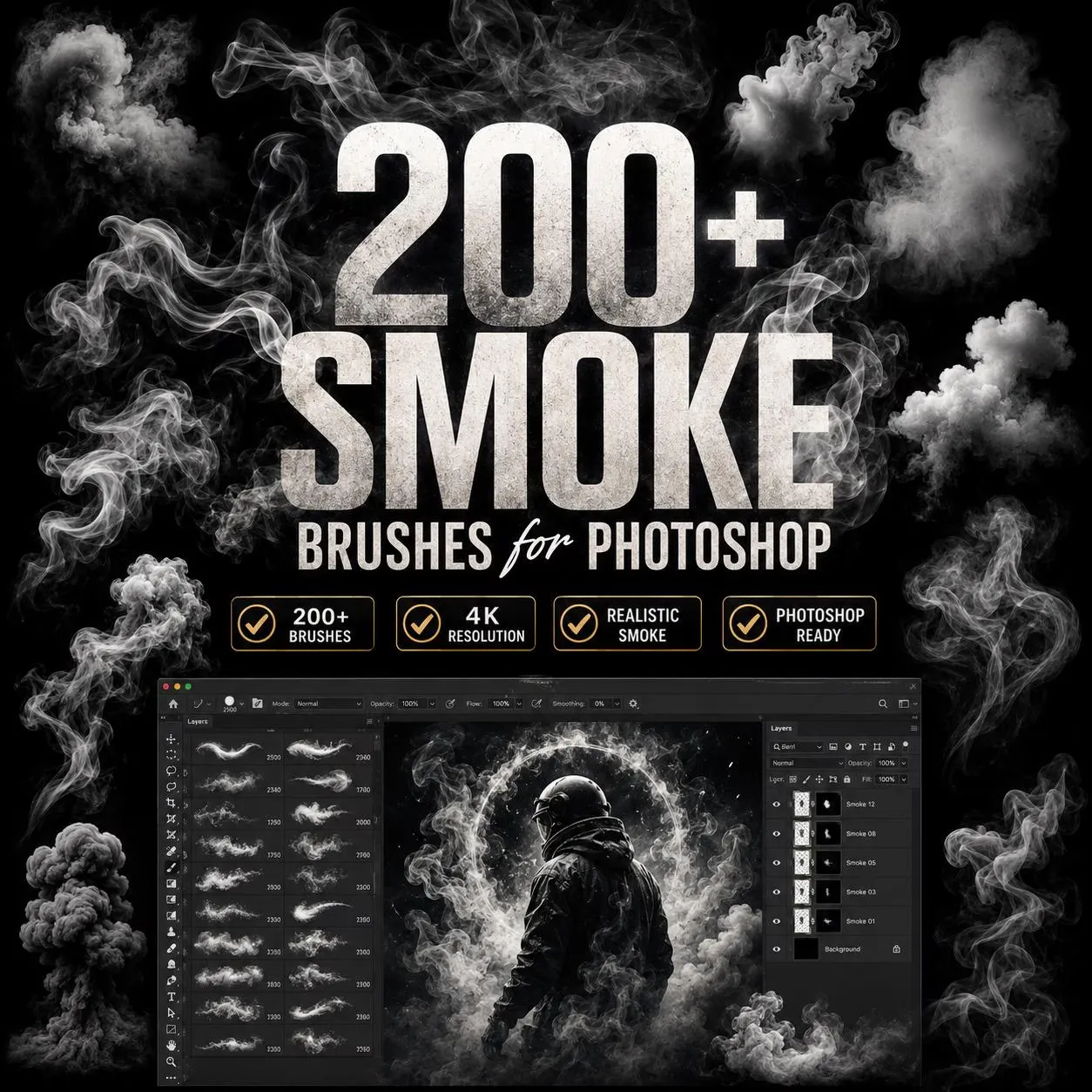 Fog & Smoke Overlay Bundle: 100+ Cinematic Atmospheric Effects for Professional Photo Editing & Digital Design (Instant Download)