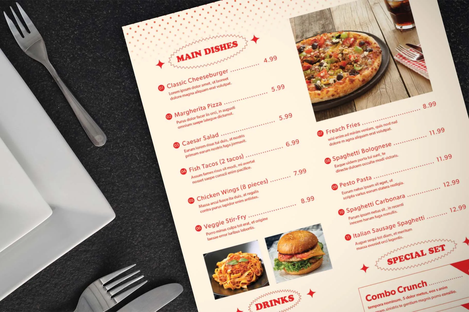 Fast Food Menu Template Bundle – Editable Restaurant Flyer & Digital Download for Instant Branding