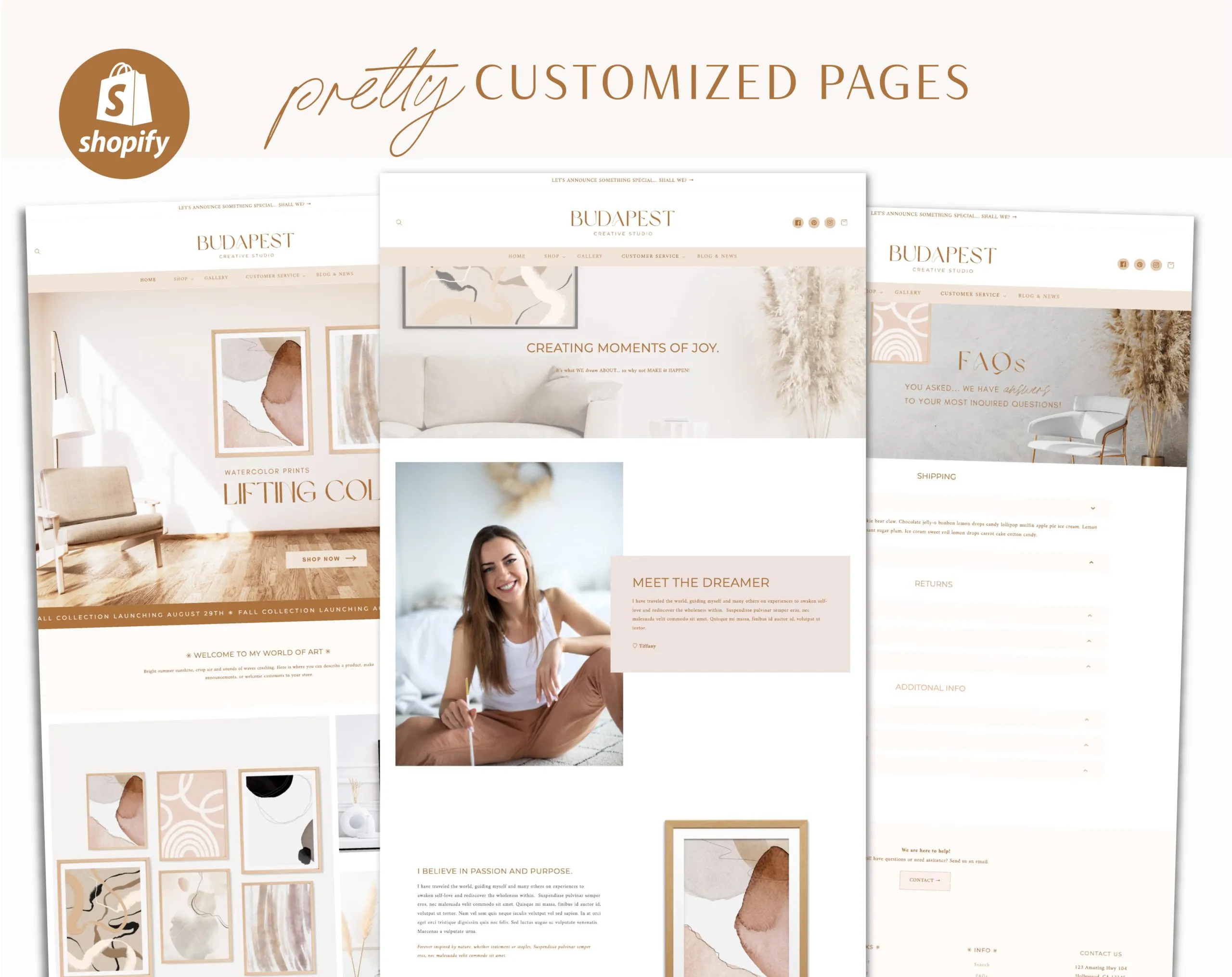 Modern Home Decor Shopify Theme – Premium E-commerce Website Template Bundle for Digital Downloads & Boutique Stores