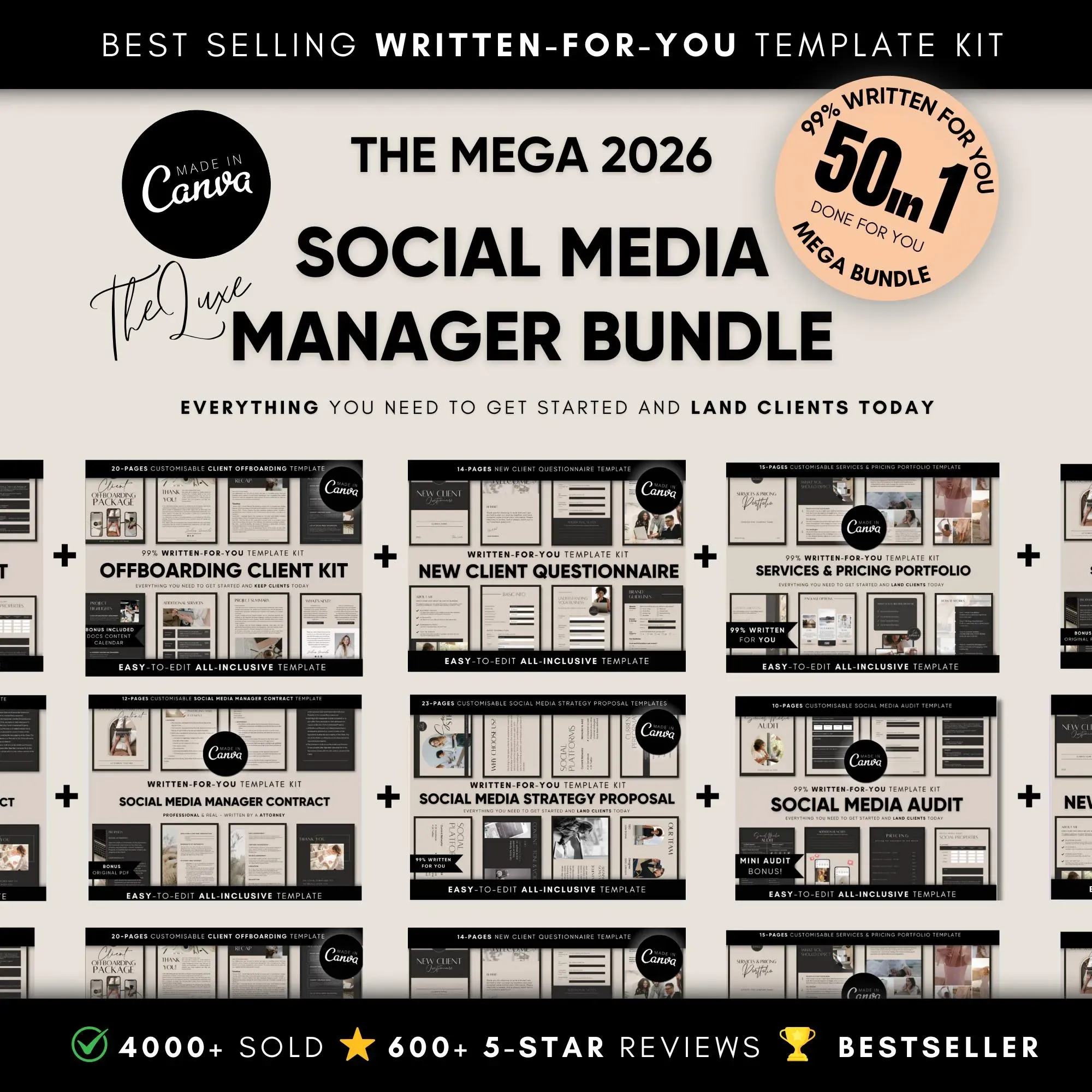 Canva Template Bundle Part 2: Premium Social Media Aesthetic Kit | Easy-to-Edit Digital Download for Content Creators