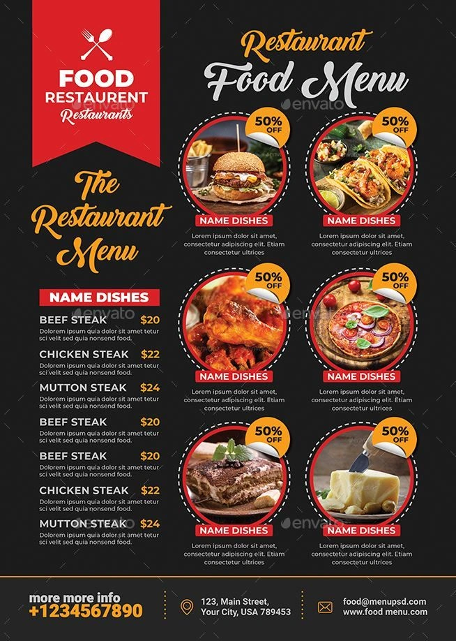 The Ultimate Restaurant Menu Design Bundle: 50+ Editable Templates for Canva & Adobe – Professional Digital Download for Stunning Food Menus