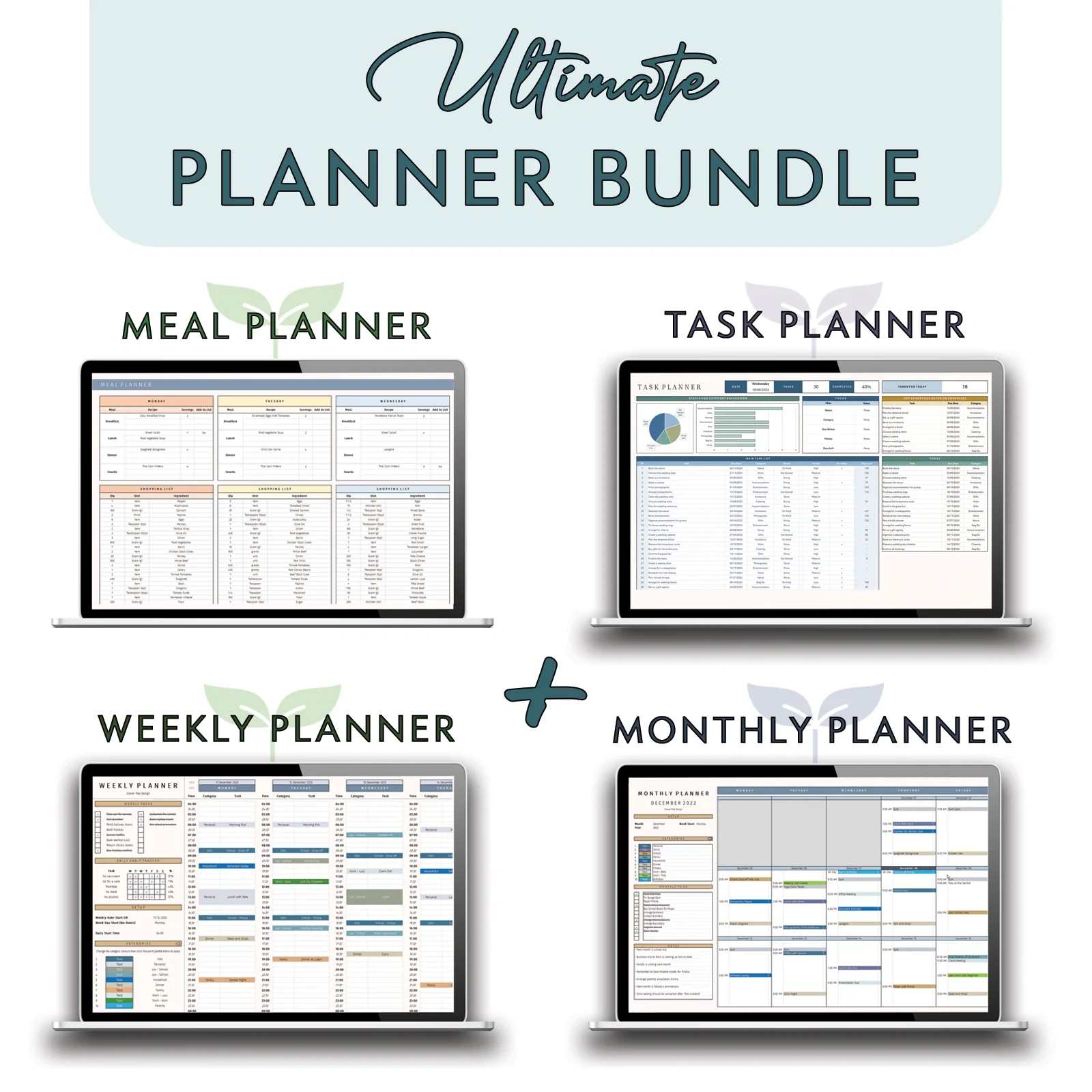 Ultimate Daily Planner Bundle | Digital Download Template for Productivity & Time Management | Undated Printable & GoodNotes Planner