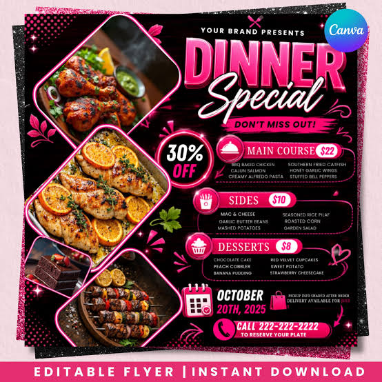 Seafood Menu Template Bundle: Elegant, Editable Restaurant Design – Instant Digital Download