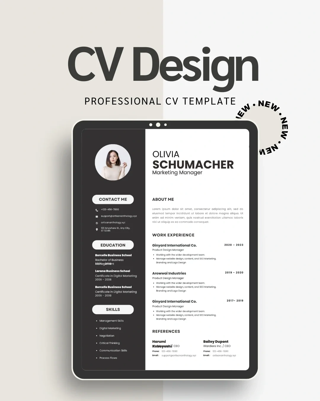 Professional CV Resume Template Vol. 45 – Modern ATS-Friendly Resume Bundle | Instant Digital Download