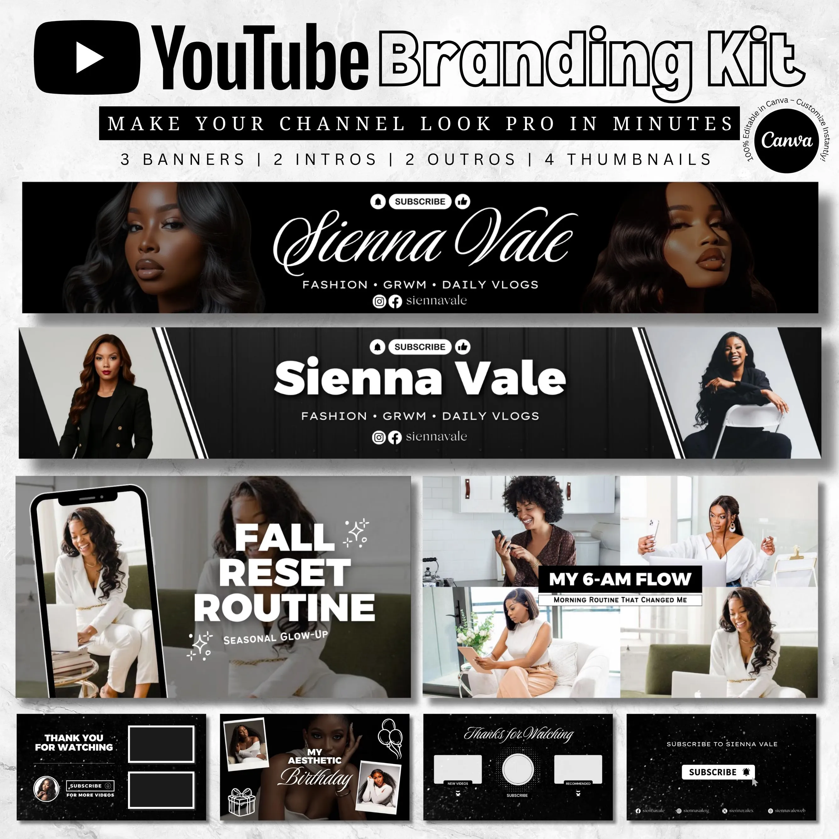 Ultimate YouTube Creator Bundle: Professional Photoshop Templates for Viral Thumbnails & Channel Branding – Instant Digital Download