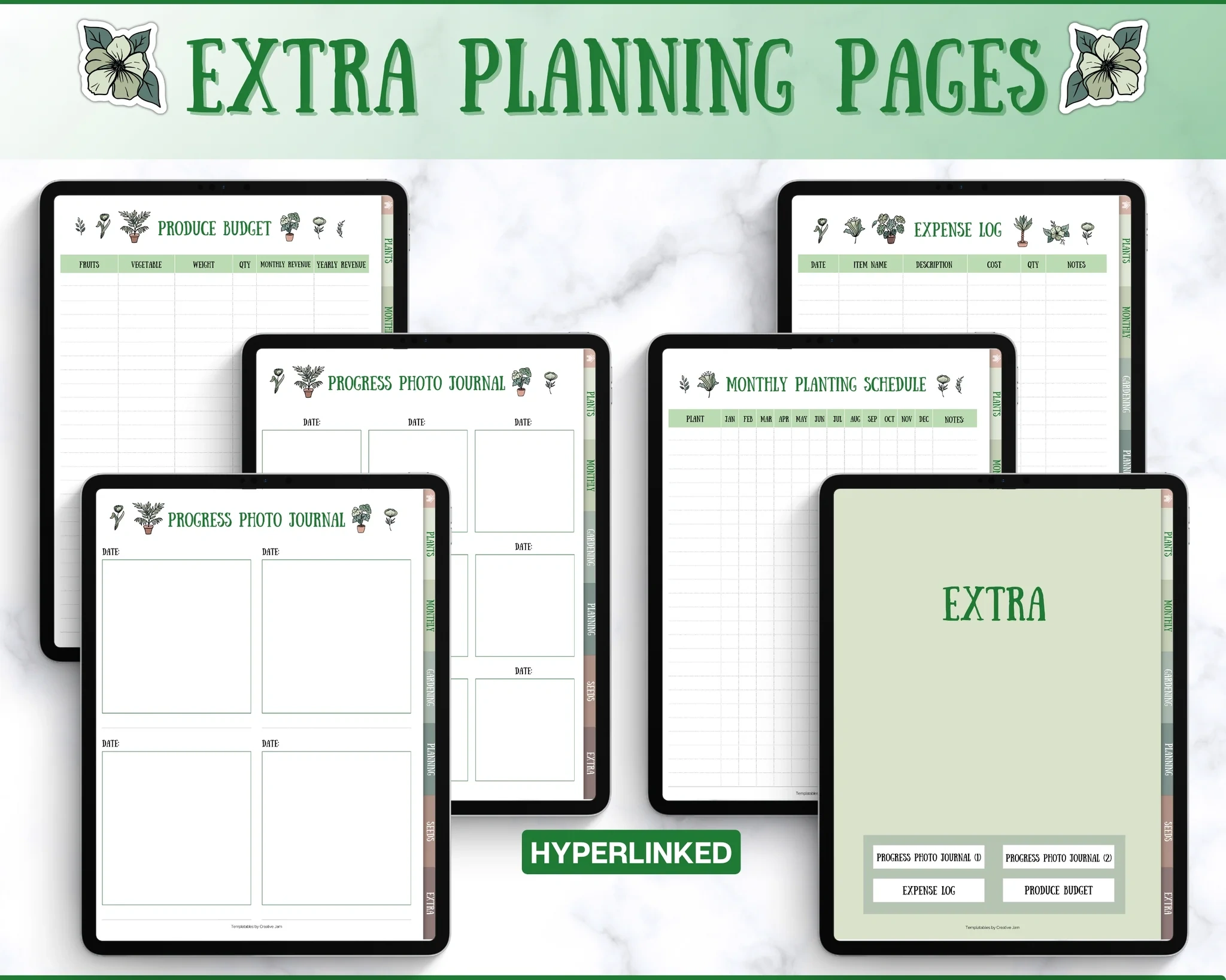 Ultimate Garden Planner Bundle: Digital Planting Calendar, Layout Templates & Garden Journal (Printable PDF)