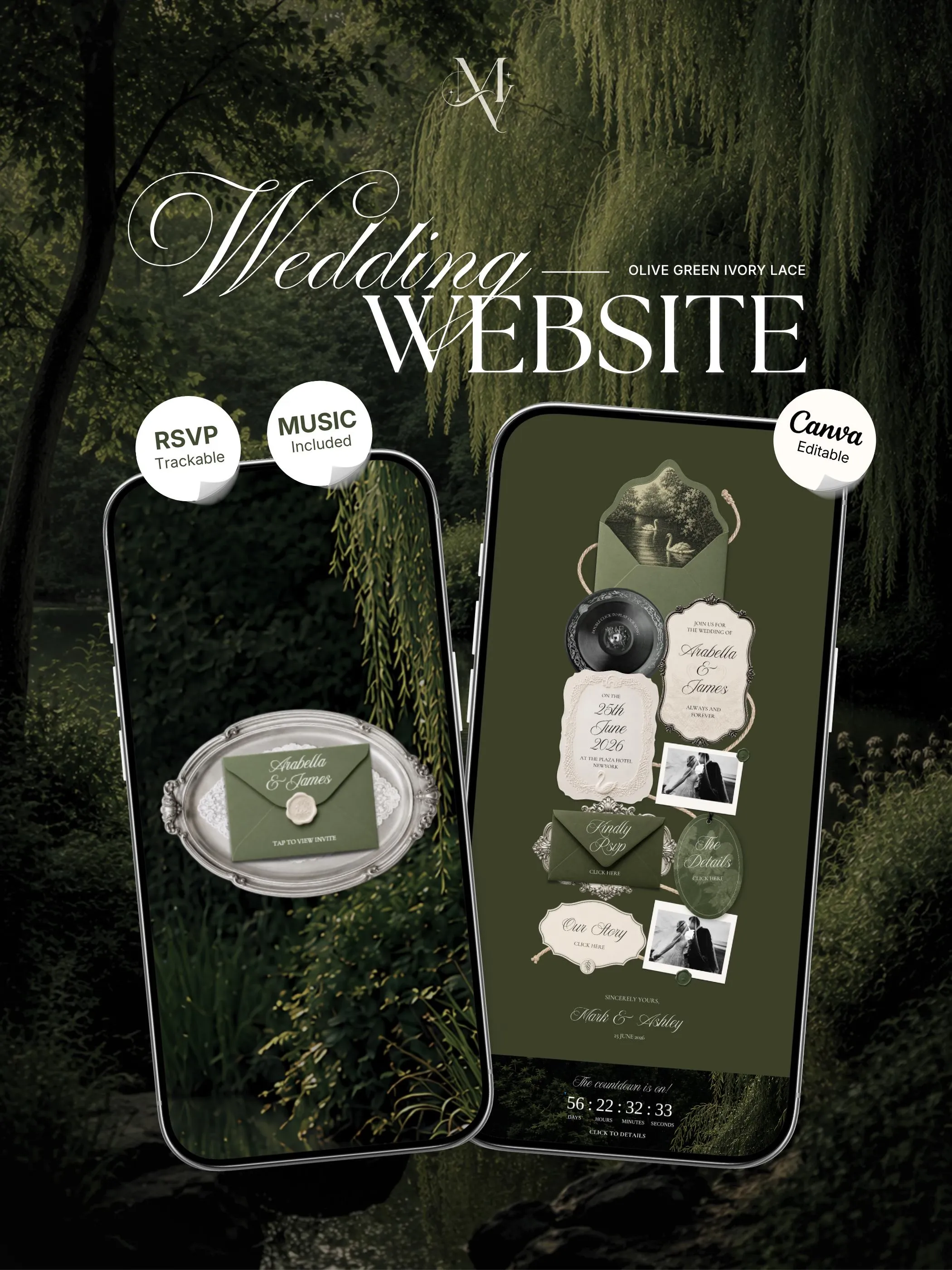 Editable Interactive Digital Invitation Bundle – Clickable RSVP & Navigation Templates for Weddings, Birthdays & Events – Instant Download