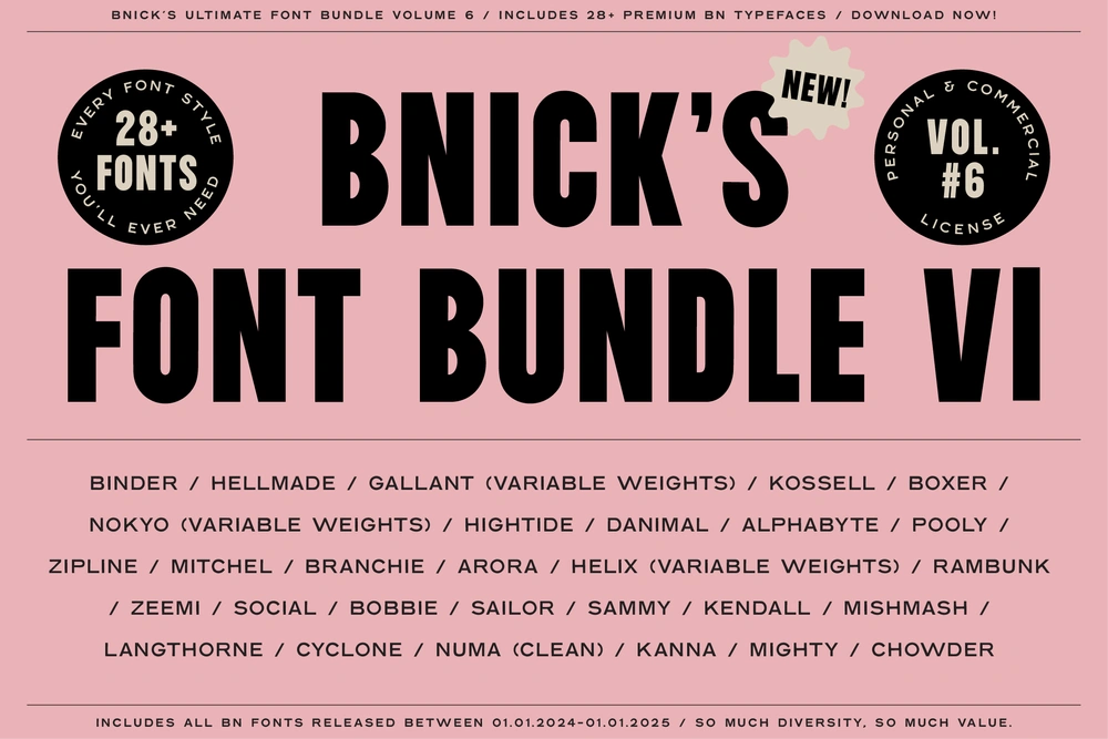The Ultimate Font Bundle: 6 Premium Professional Typefaces for Stunning Designs – Instant Digital Download