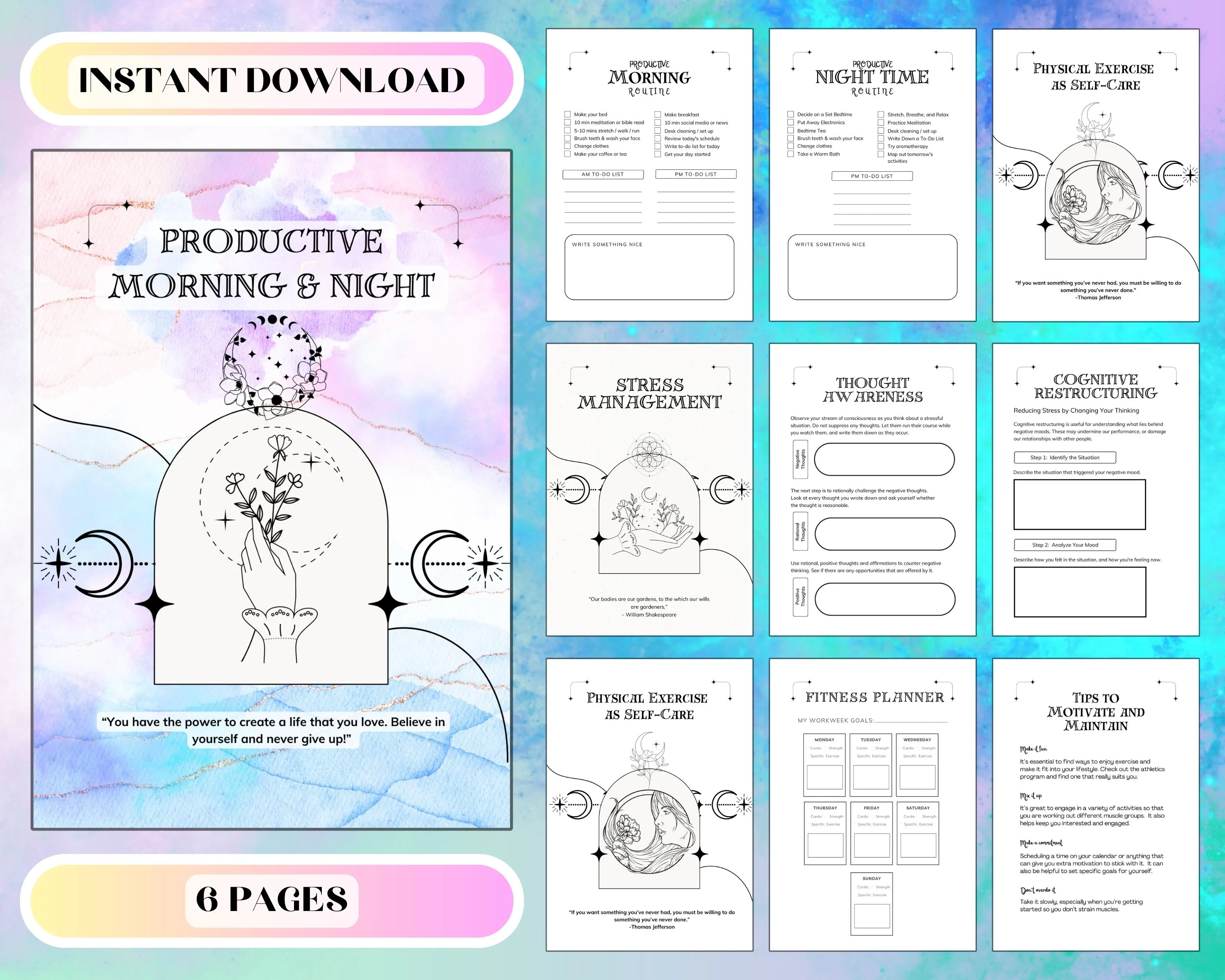 Ikigai Life Planner Bundle: Digital Workbook & Self-Discovery Template for Finding Your Purpose (Instant Download)