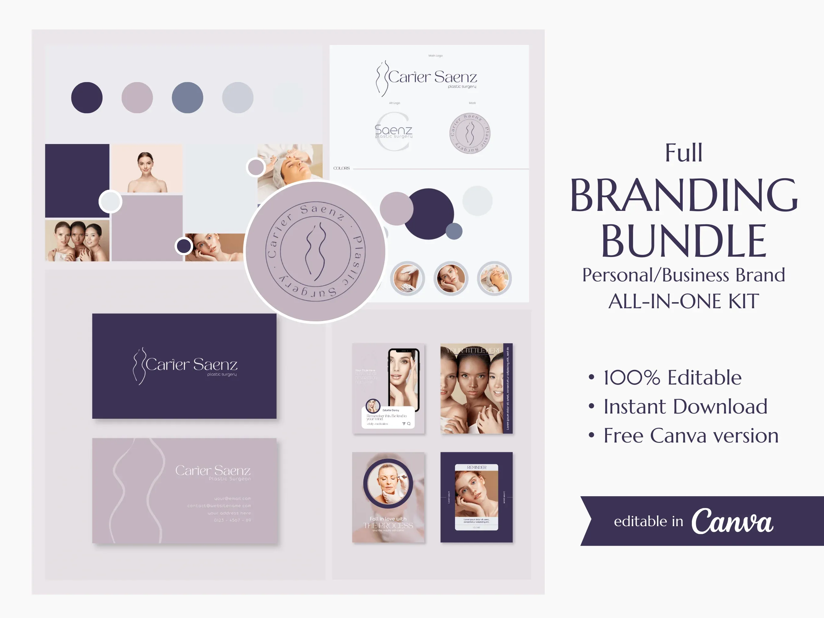 Boutique Branding Kit: Premium Logo & Social Media Template Bundle | Fully Editable Digital Download for Small Business Owners