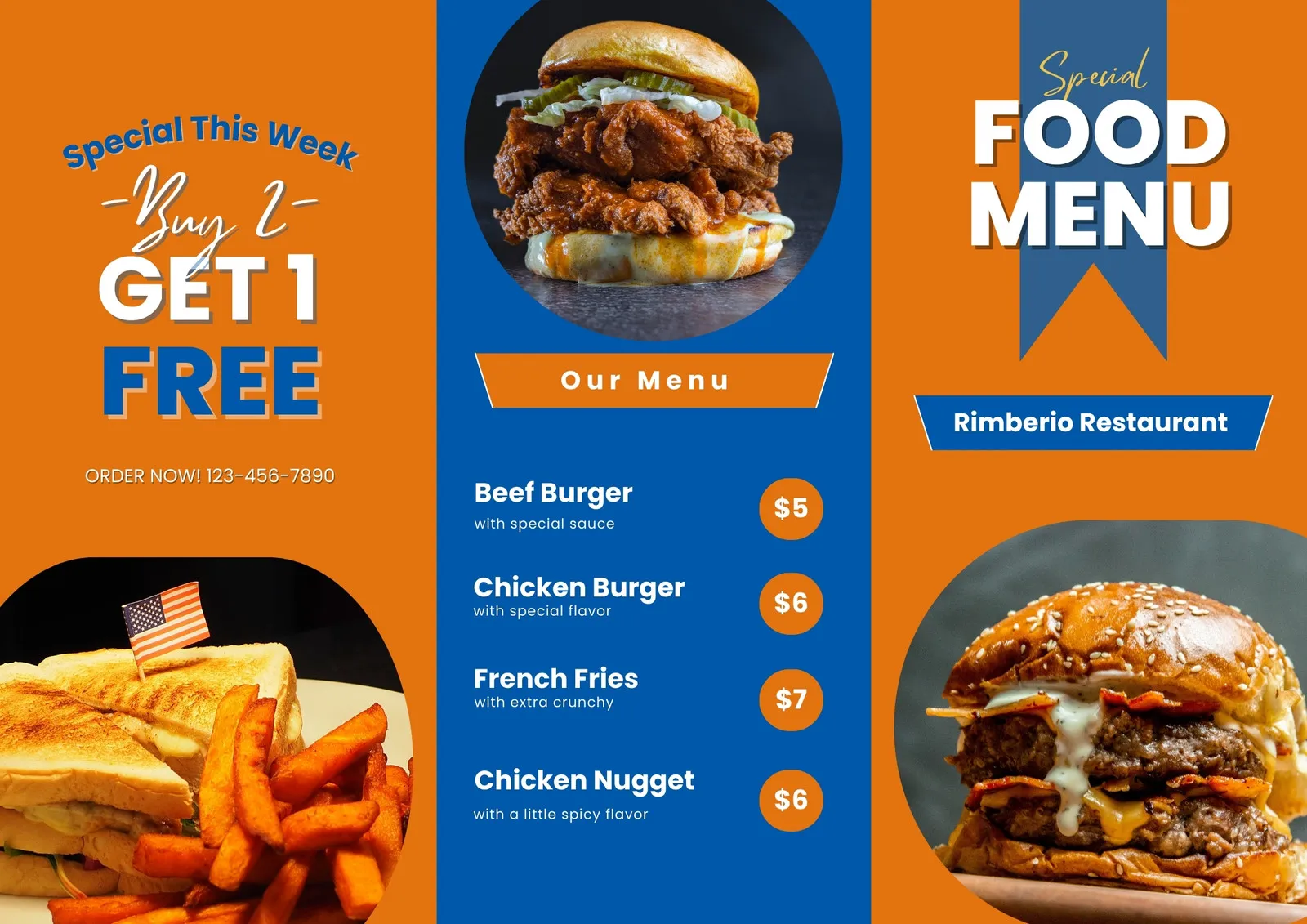Burger Menu Flyer Template Bundle – Professional Fast Food Restaurant Design, Editable Canva & Photoshop Digital Download