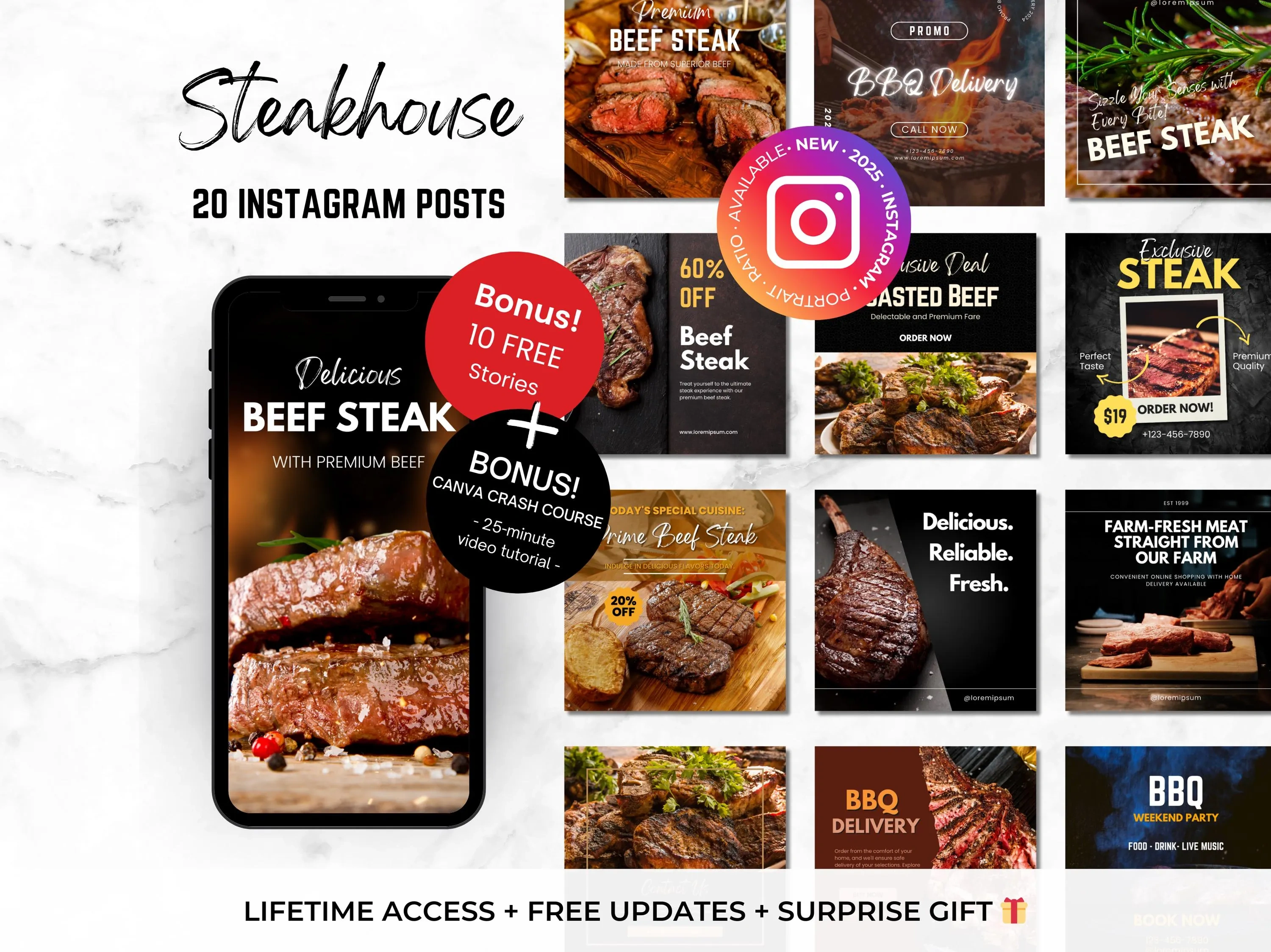 Ultimate Restaurant Branding Bundle: Professional Menu, Social Media & Marketing Templates (Instant Digital Download)