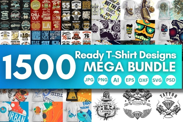 Ultimate T-Shirt Design Bundle: 500+ Premium SVG & PNG Templates – Instant Digital Download for Print on Demand & Cricut Projects