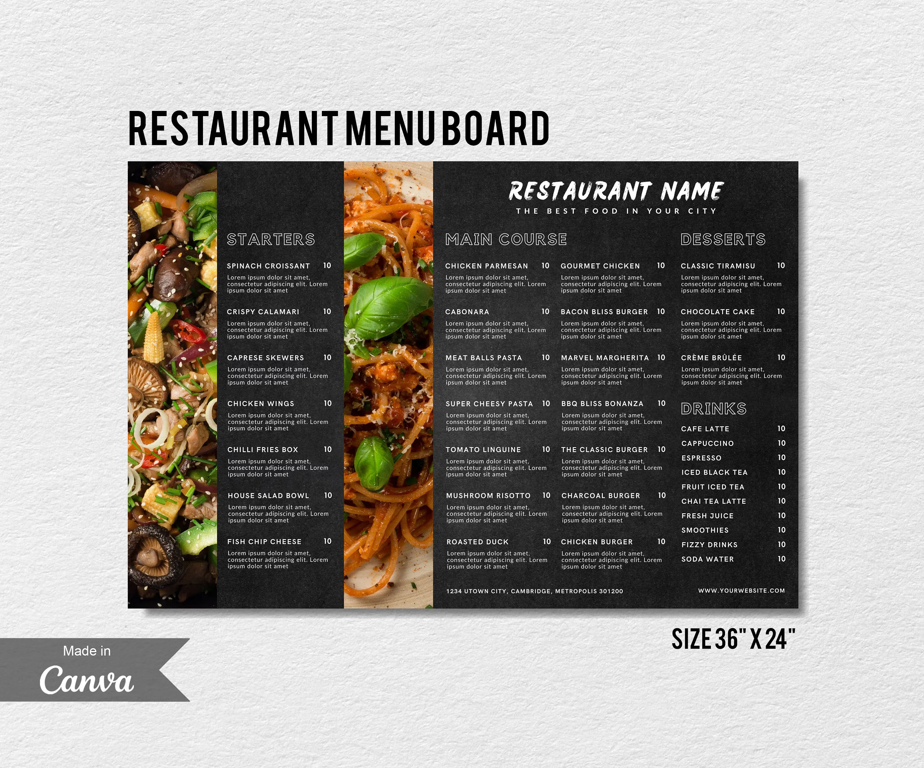 Menu Montana Template: Rustic Restaurant Menu Bundle | Editable Digital Download for Modern Eateries & Cafes