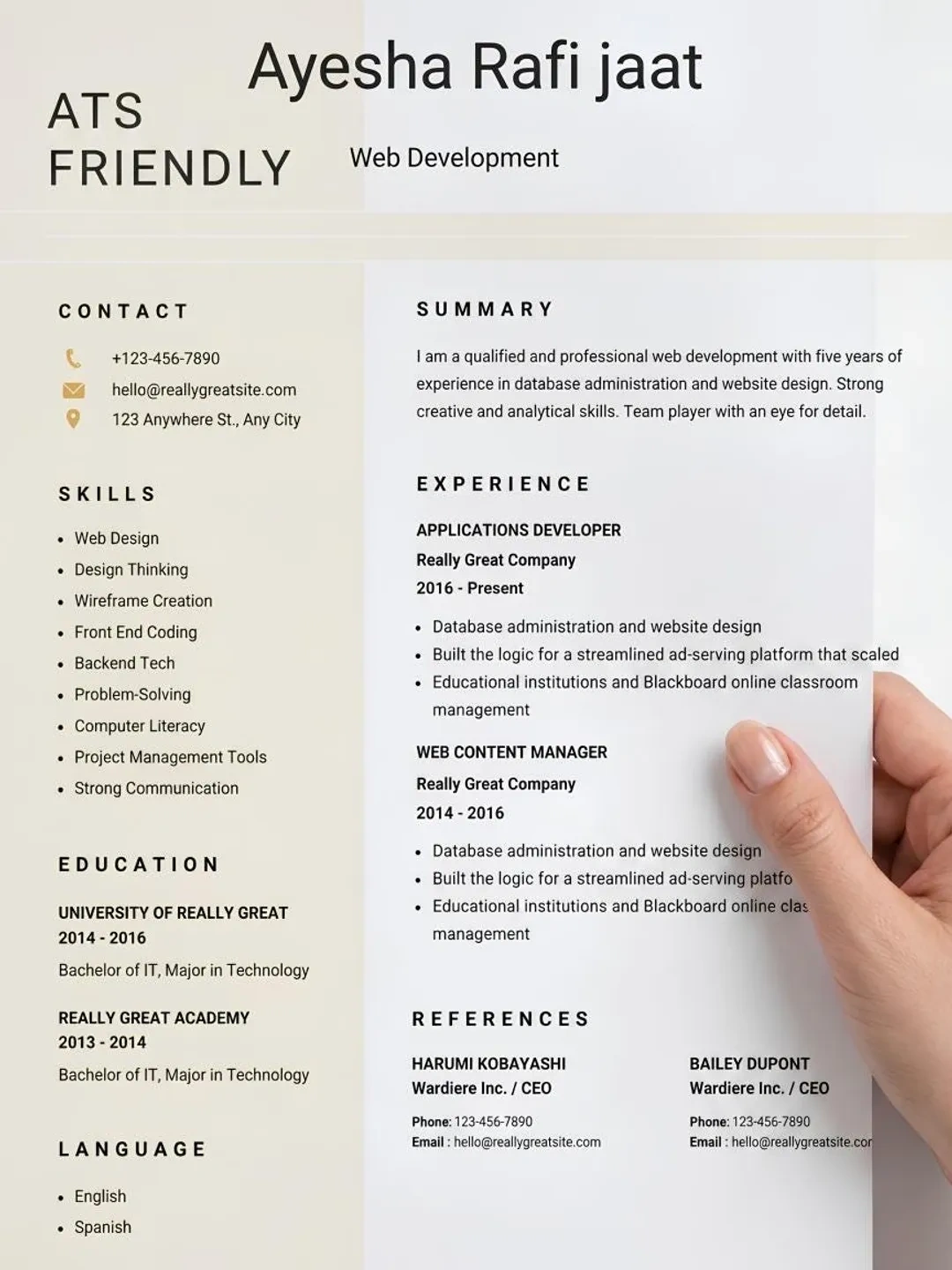 Professional CV Resume Template Vol. 24 – Modern ATS-Friendly Resume Bundle | Editable Digital Download for Career Success