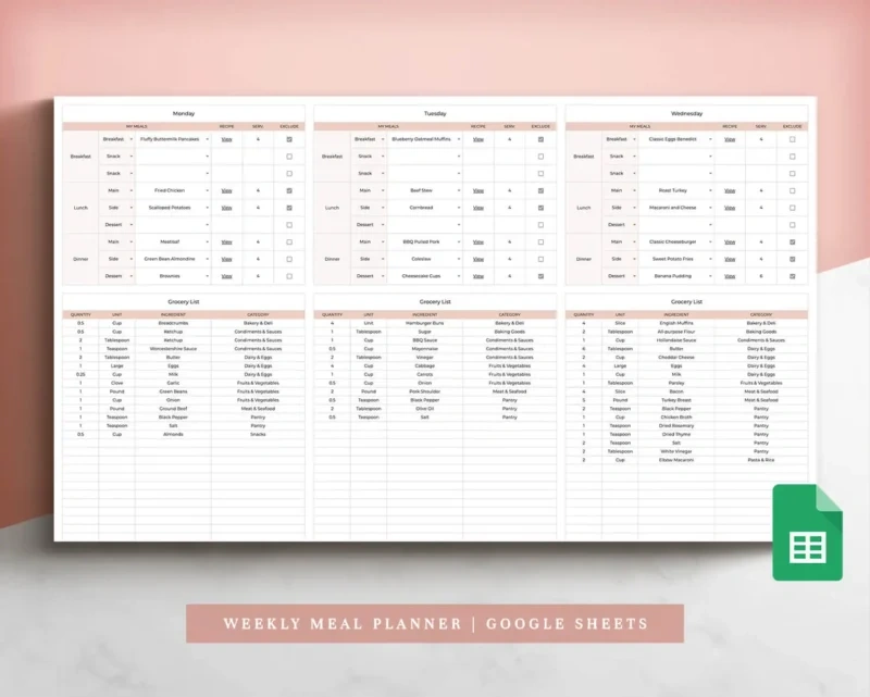 Ultimate Grocery Planner Bundle | Digital Meal Prep & Shopping List Template | Instant Download