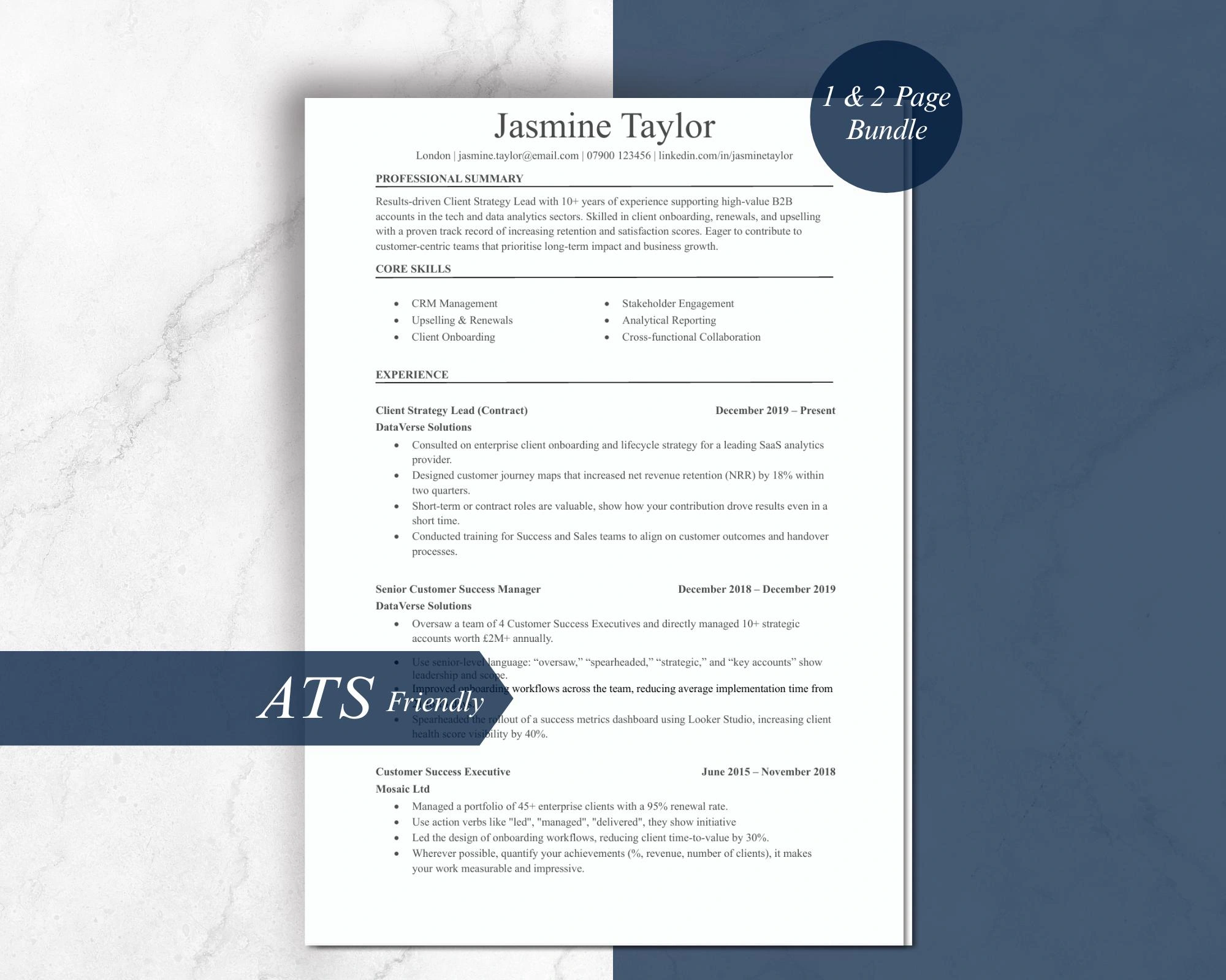 Professional CV Resume Template Vol.14 | Modern ATS-Friendly Editable Bundle | Instant Digital Download for Job Seekers