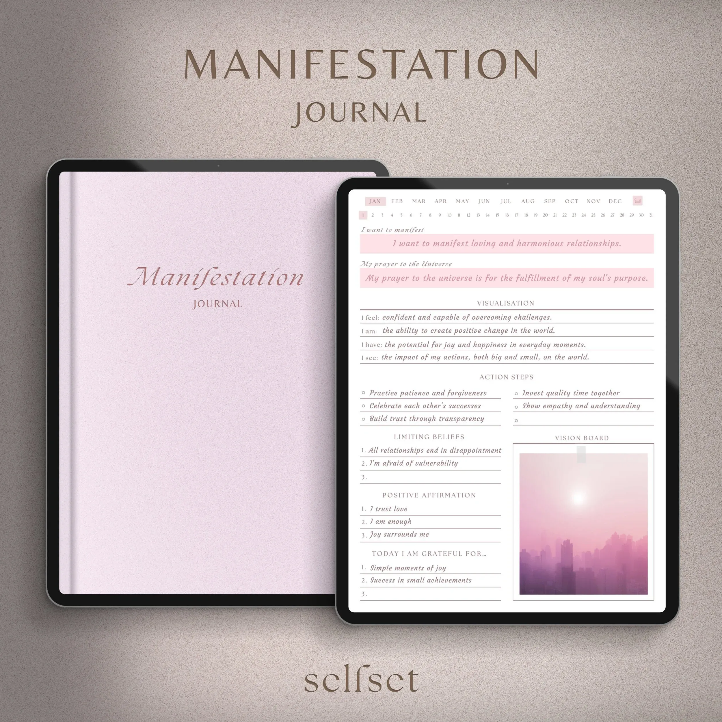 Dream Journal & Manifestation Diary: Digital Template Bundle for Self-Discovery & Goal Tracking (Goodnotes Ready)