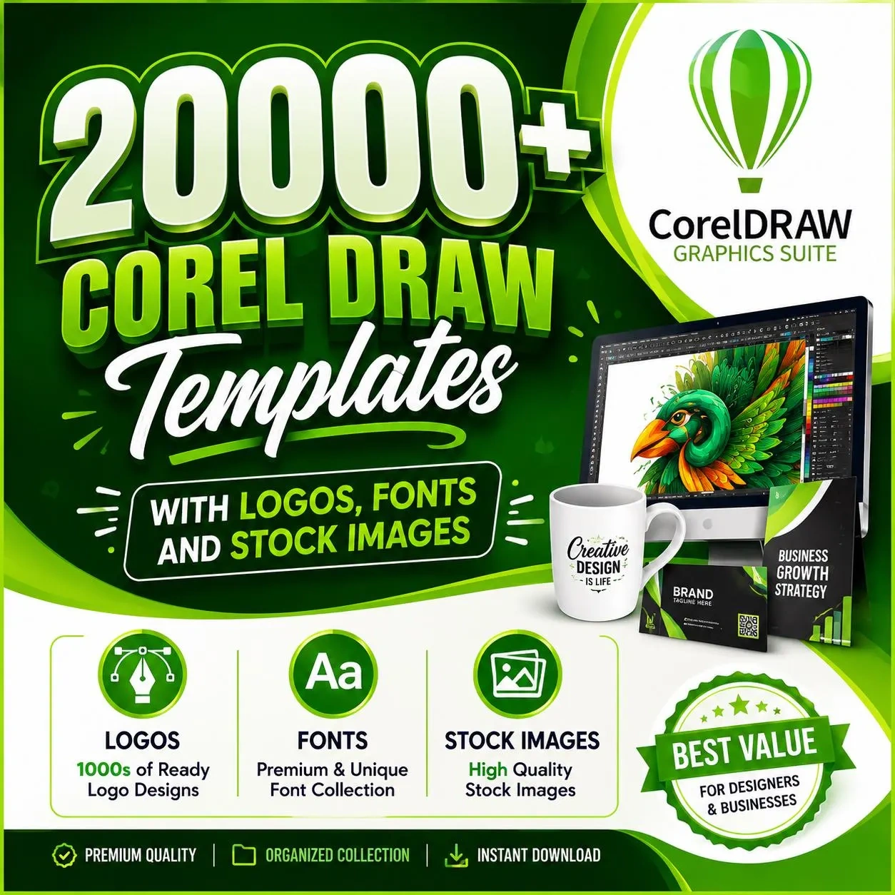 The Ultimate CorelDraw Template Bundle: 5000+ Professional Designs & Vector Assets (Instant Digital Download)