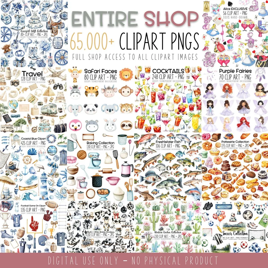 Ultimate Clipart Bundle: 500+ Premium Elements | High-Res Digital Download for Crafting, Design & DIY Projects