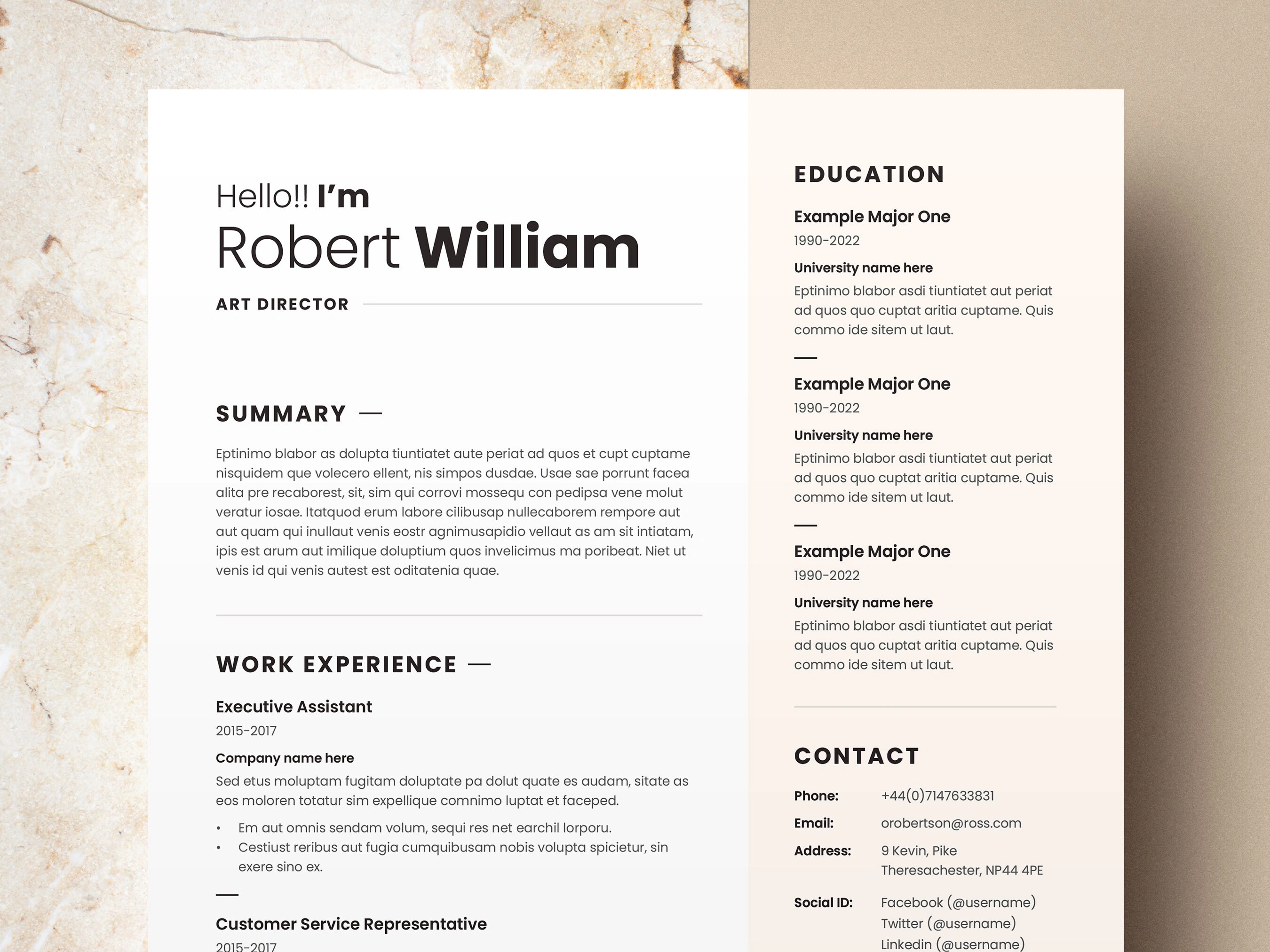 Professional CV Resume Template Vol. 46 – Modern ATS-Friendly Resume Bundle for Instant Download – Land Your Dream Job Today