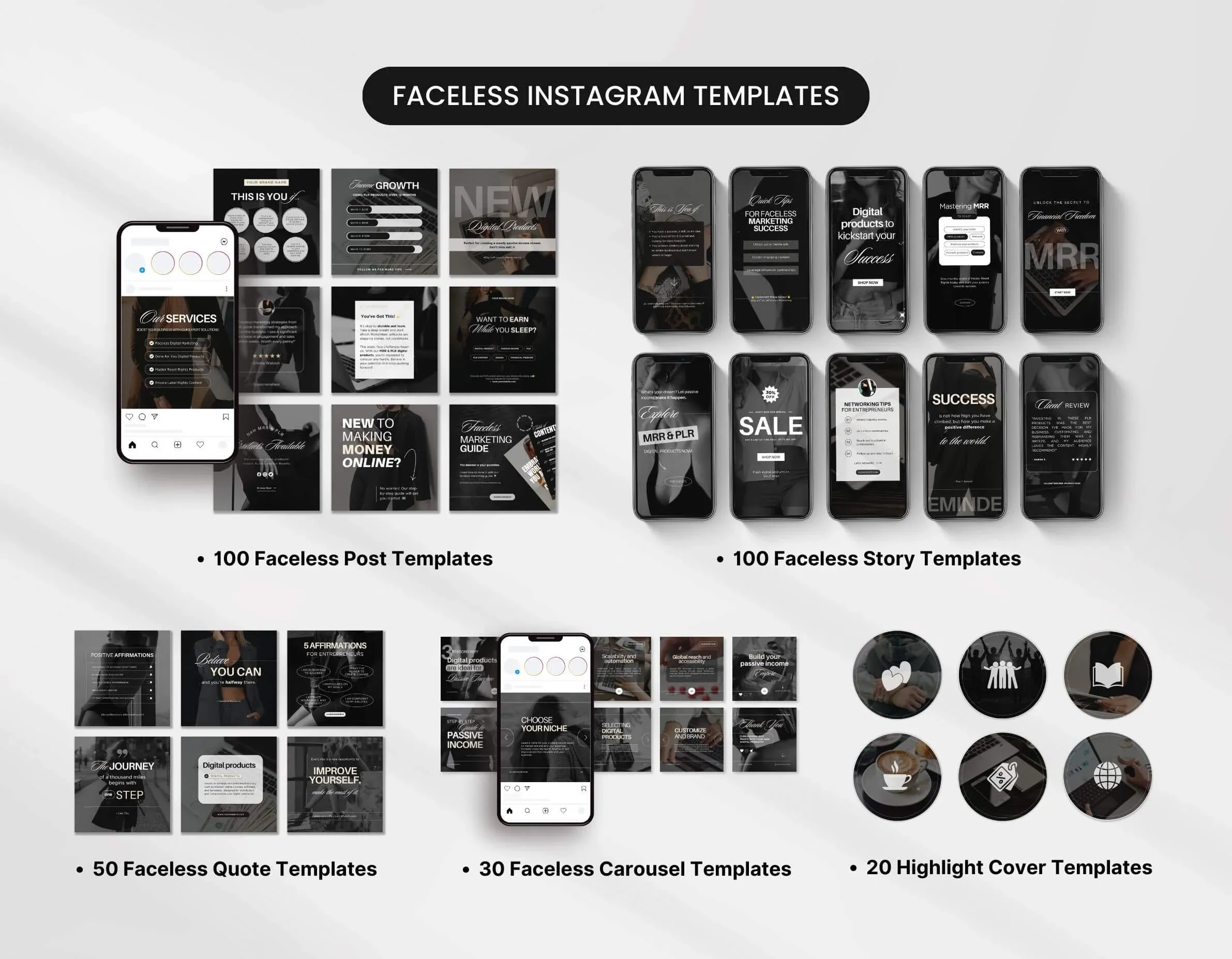 Faceless Video Content Bundle: 100+ Viral Reels Templates for Passive Income & Faceless Marketing (Digital Download)