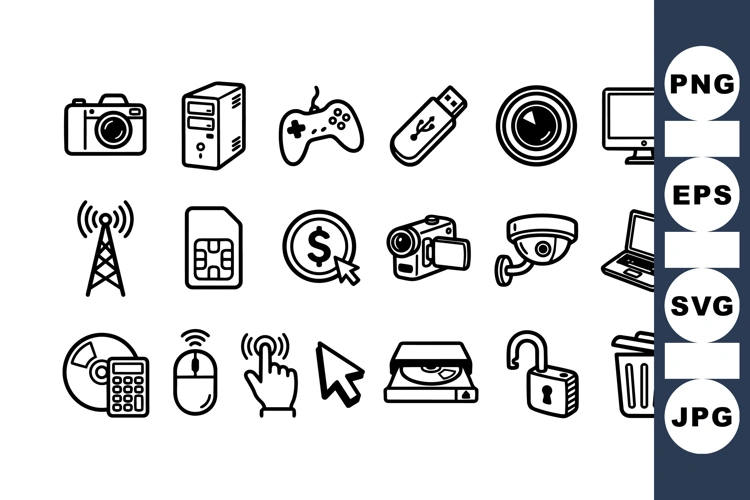 Ultimate Electronics Digital Assets Bundle: 500+ Premium Tech Icons, Mockups & UI Templates – Instant Digital Download