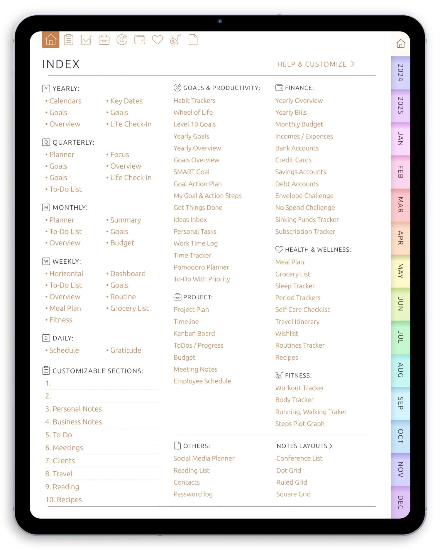 Ultimate 2024-2025 Calendar Collection: All-in-One Digital Planner Template Bundle – Instant Download & Fully Editable